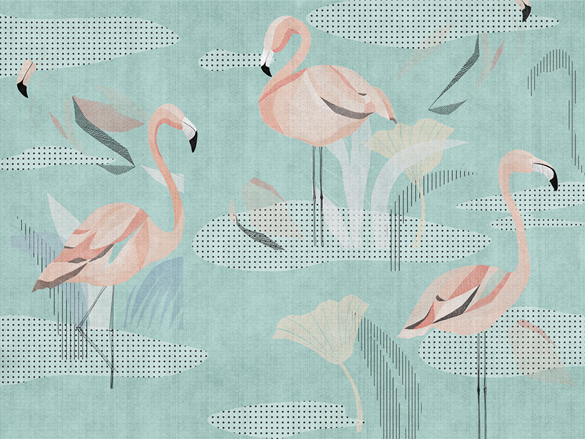 Stanza Nature - Flamingo colore 3 carta da parati flamingo colore 3