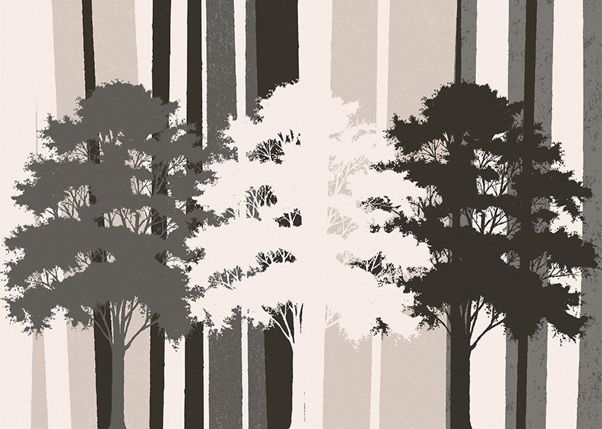 Stanza Nature - Rami e foglie colore 3 Terza tipologia di colore per la carta da parati