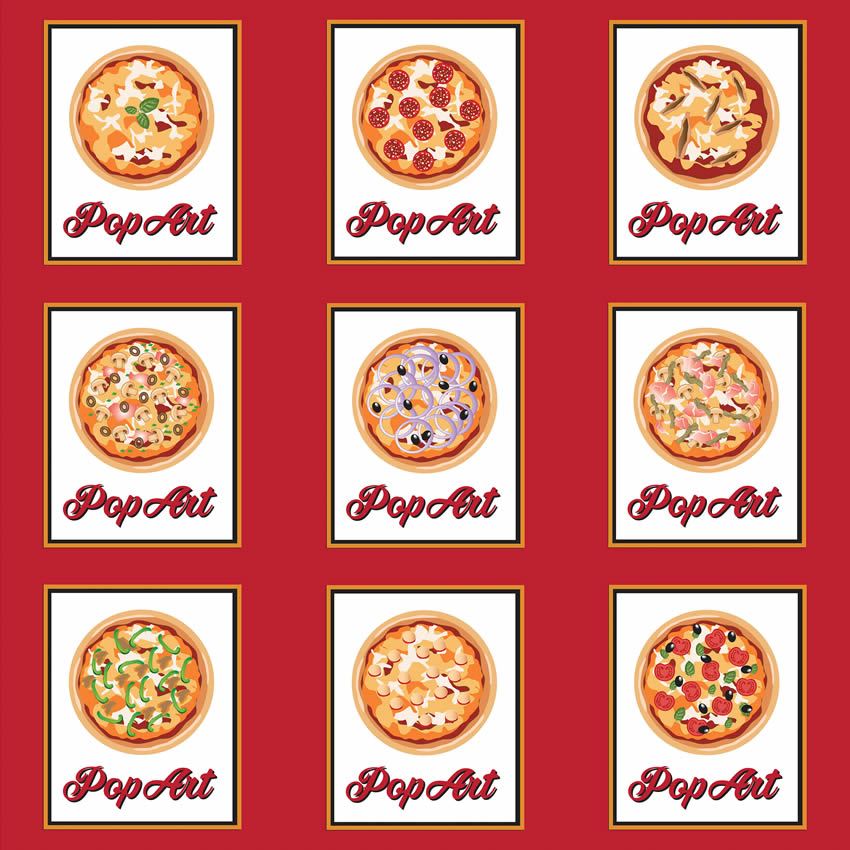 carta da parati pizza terza variante di colore rossa