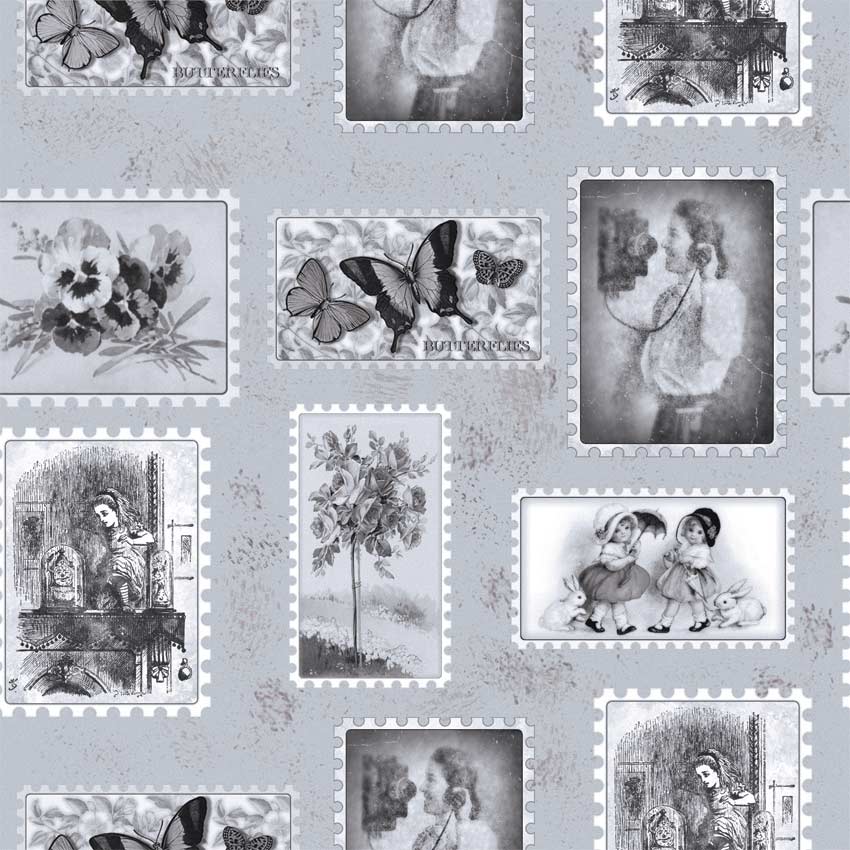 Stanza Shabby chic - Francobolli shabby colore 3 Dettaglio della carta da parati, terza variante di colore