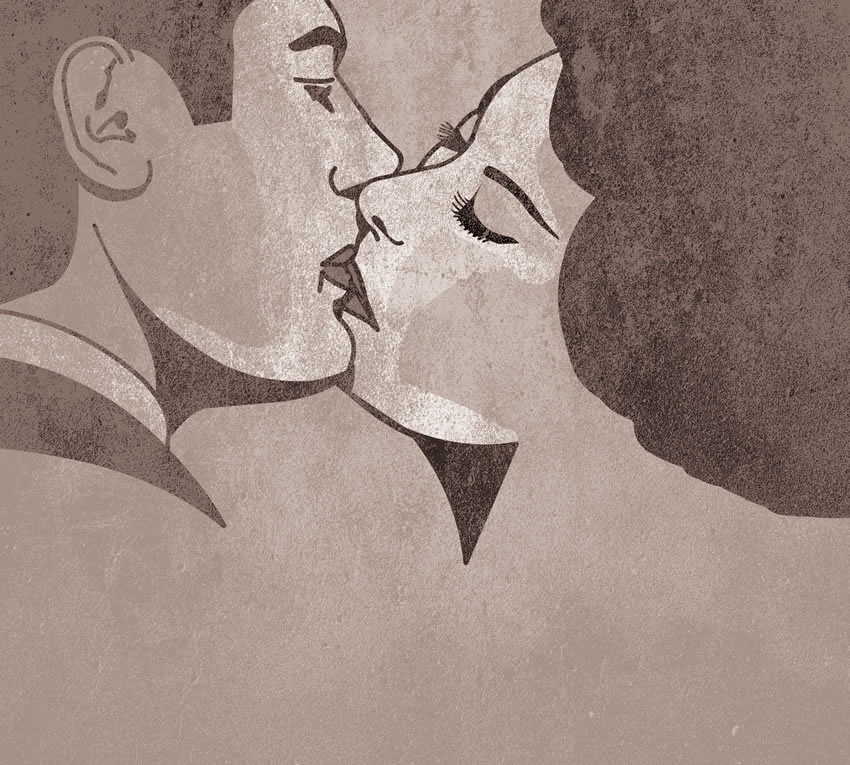Stanza Camera da letto - Bacio Vintage colore 3 Terza tipologia di colore per la carta da parati