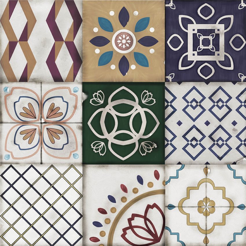 carta da parati ceramiche con saturazione colori