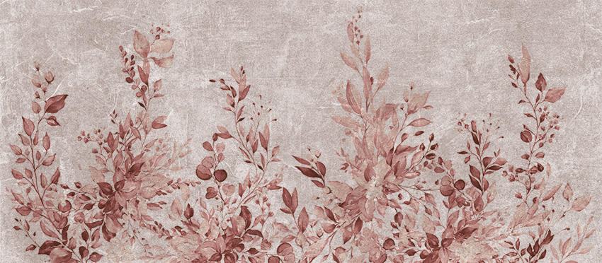 Wallpaper Soggiorno - Foglie di rame colore 4 carta da parati foglie di rame colore 4