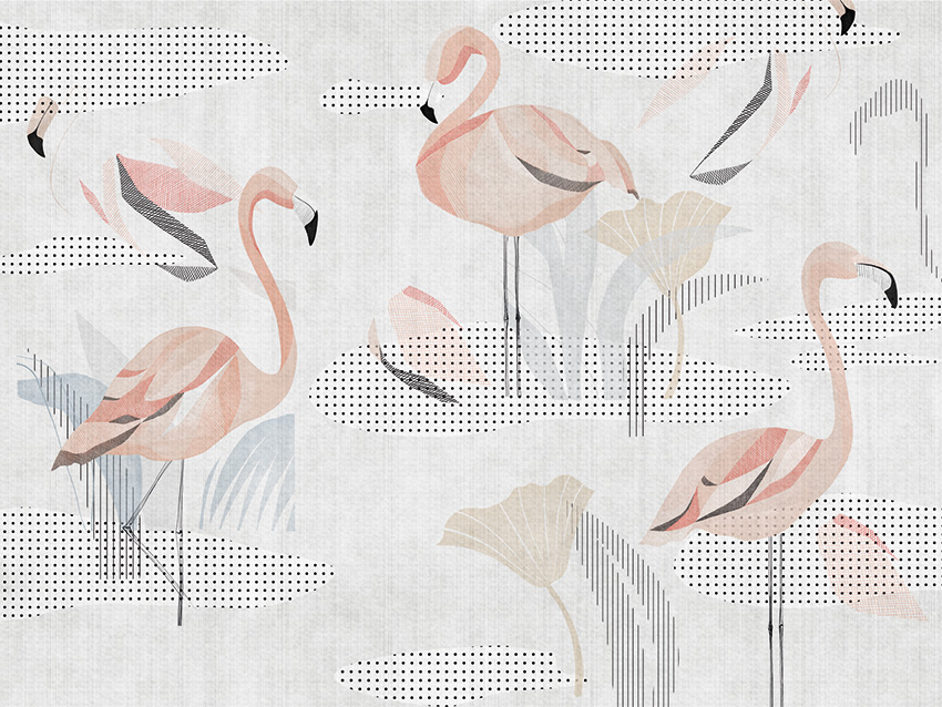 Pareti Nature - Flamingo colore 2 carta da parati flamingo colore 2