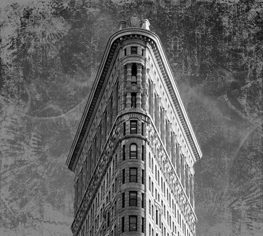 Pareti Moderna - Flatiron Building colore 2 Seconda variante di colore per la carta da parati con l’edificio in stile Beaux-Arts