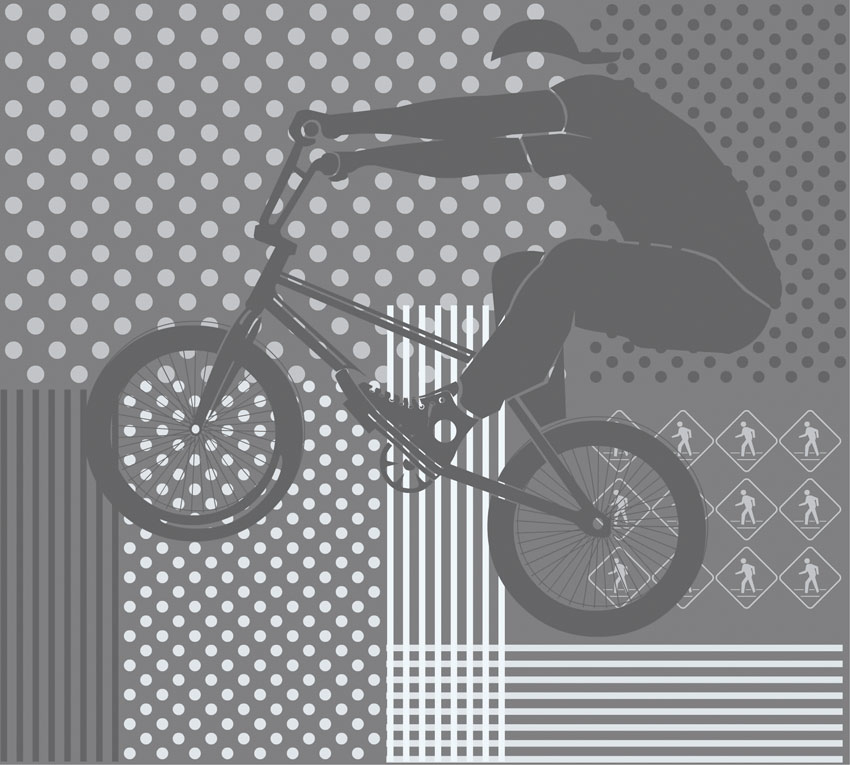 Pareti Pop Art - Bmx colore 2 Seconda tipologia di colore per la carta da parati
