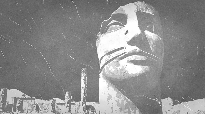 Pareti Ufficio - Statua Pompei colore 2 Seconda stampa della carta da parati