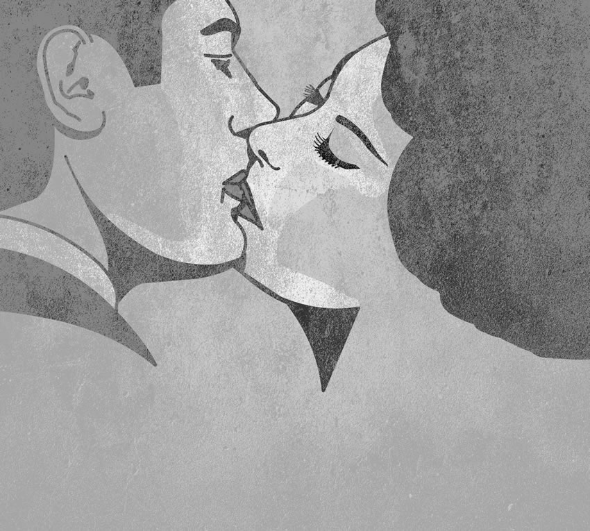 Pareti Camera da letto - Bacio Vintage colore 2 Seconda tipologia di colore per la carta da parati