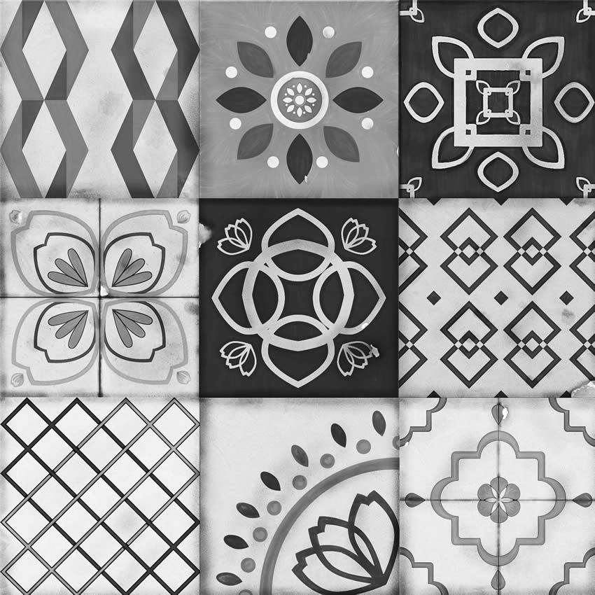 carta da parati ceramiche bianco e nero