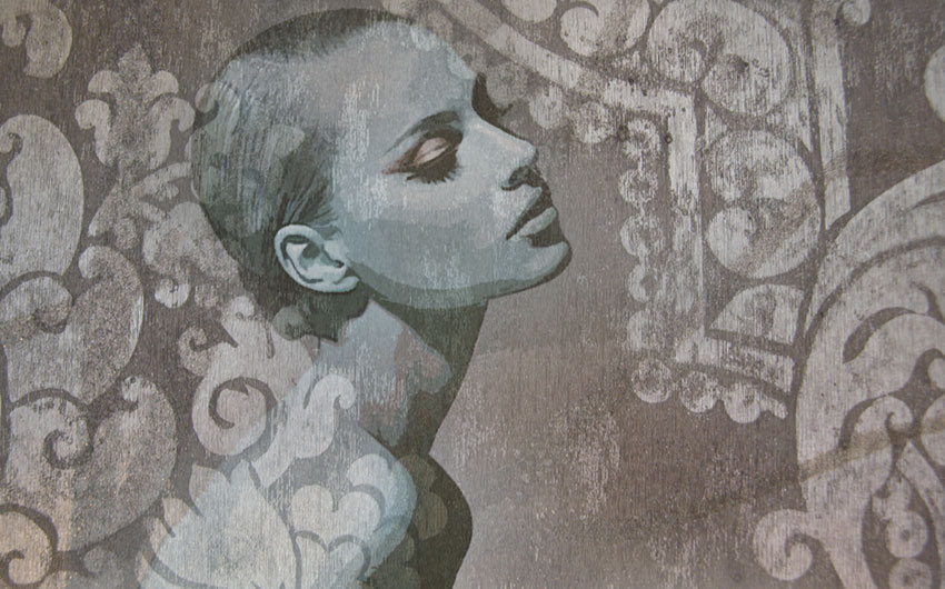 ricami carta da parati