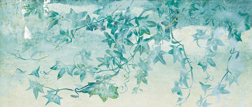 foglie stilizzate carta da parati