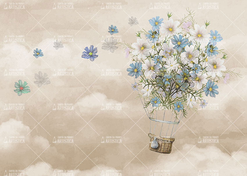 aria in fiore carta da parati