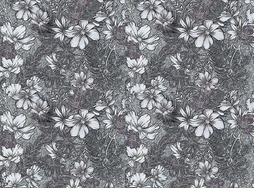 fiori cesellati carta da parati