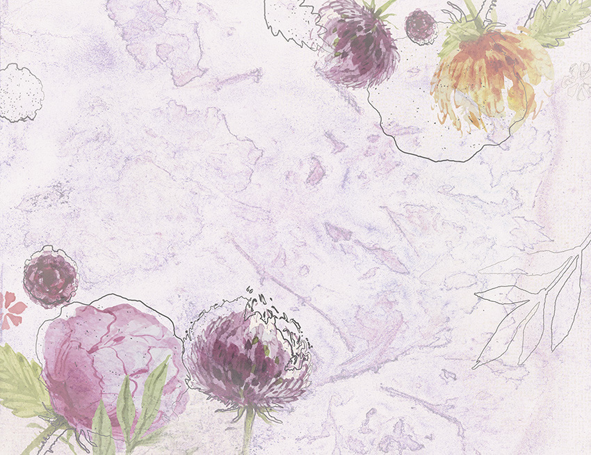 fiori nel sogno carta da parati