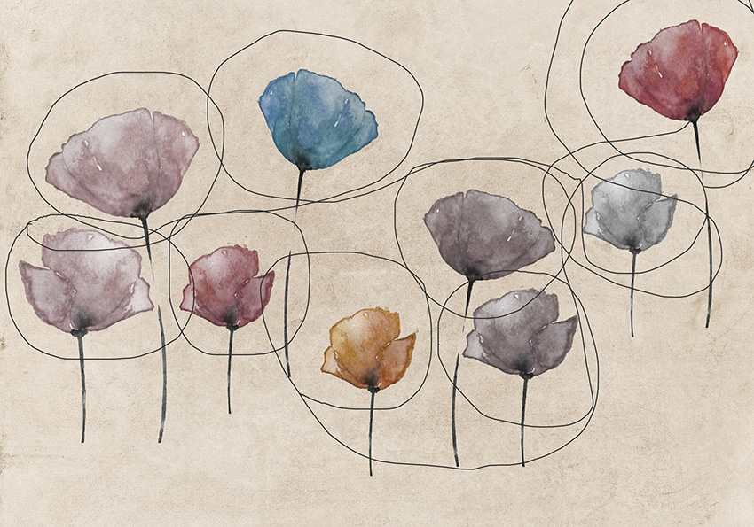 fiori style carta da parati