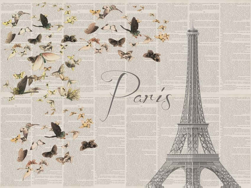 Parato Camera da letto - Sognando Parigi colore 1 Modello della carta con prima tipologia di colore