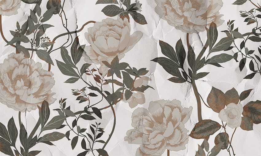 tramonto floreale carta da parati