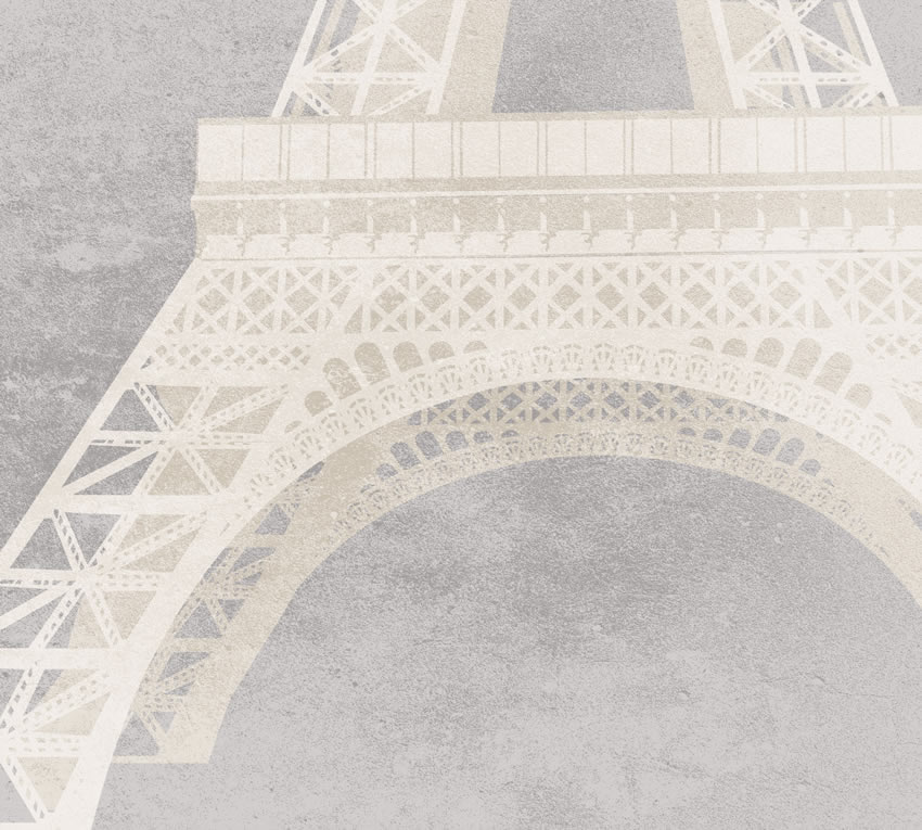 Parato Vintage - Materiali su eiffel colore 1 carta da parati tipologia sabbiata con colori panna e grigio