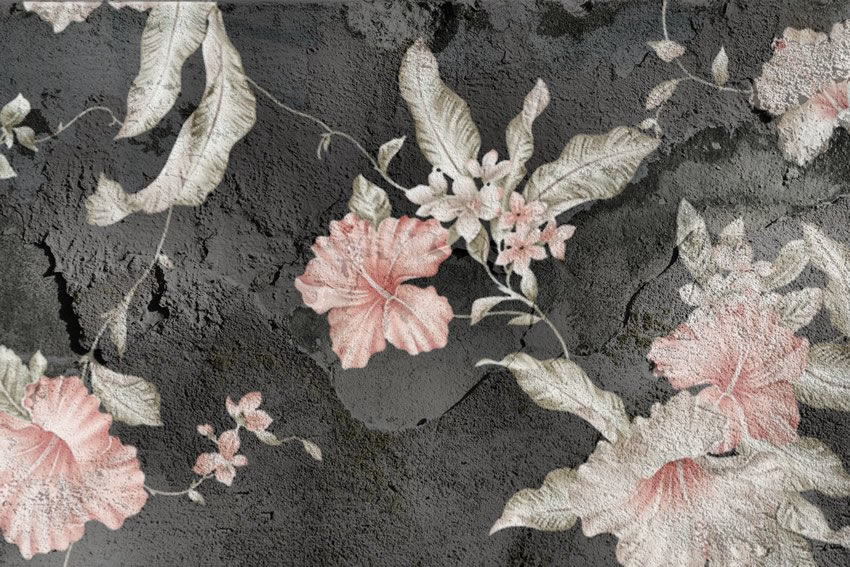 fiori su cenere carta da parati