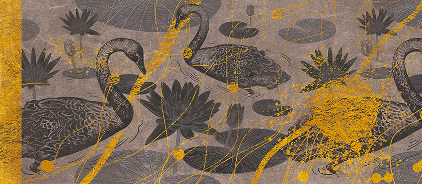 i cigni di praga carta da parati