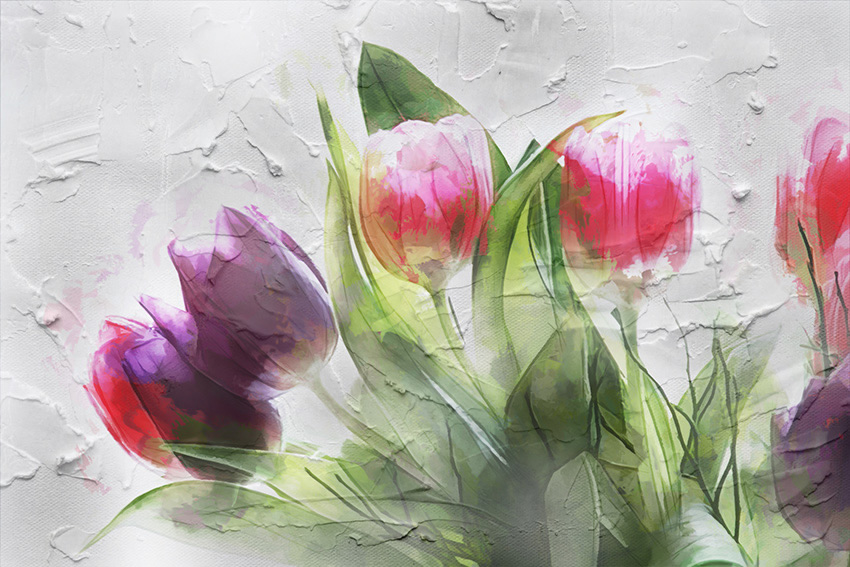 tulipani stucco carta da parati