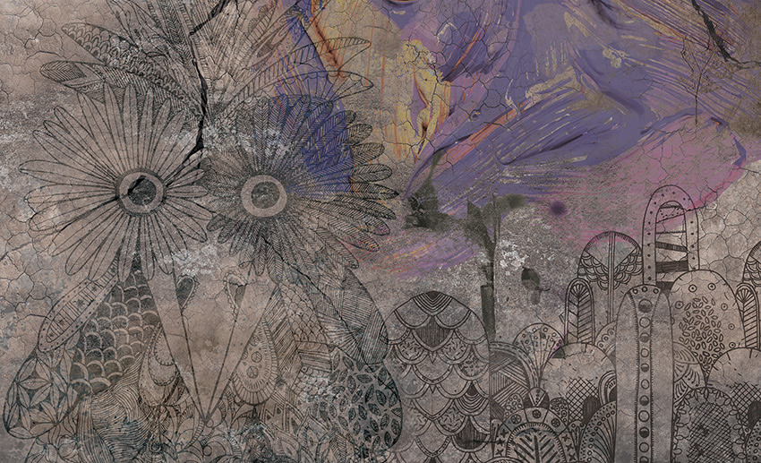 pennellate artista carta da parati