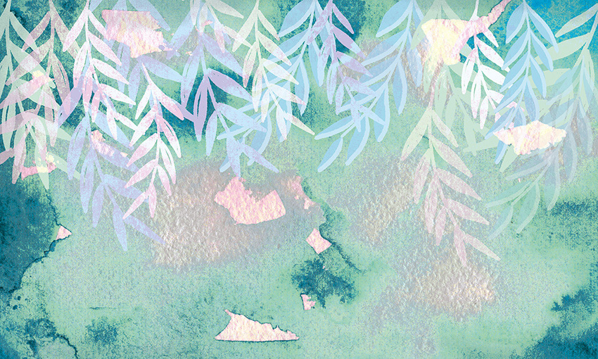 foglie macchiate carta da parati