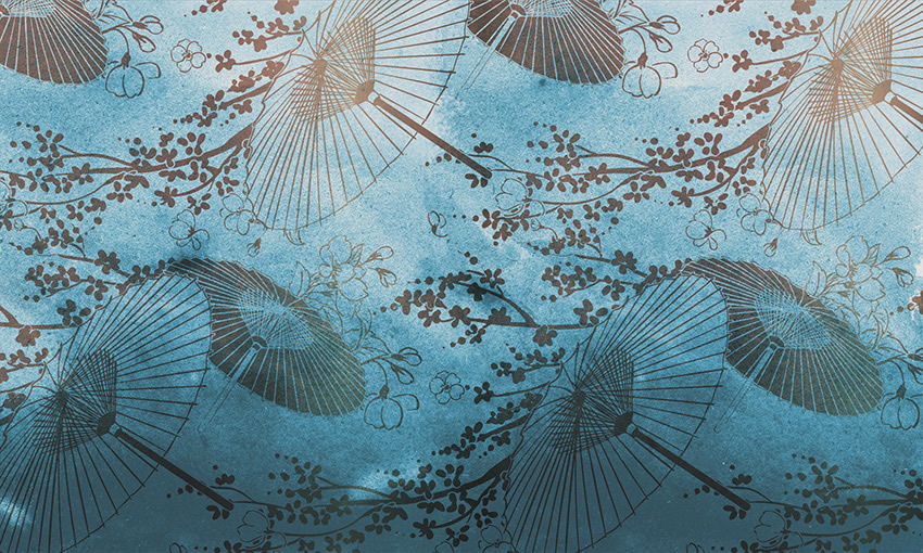 ombrellini oriente carta da parati