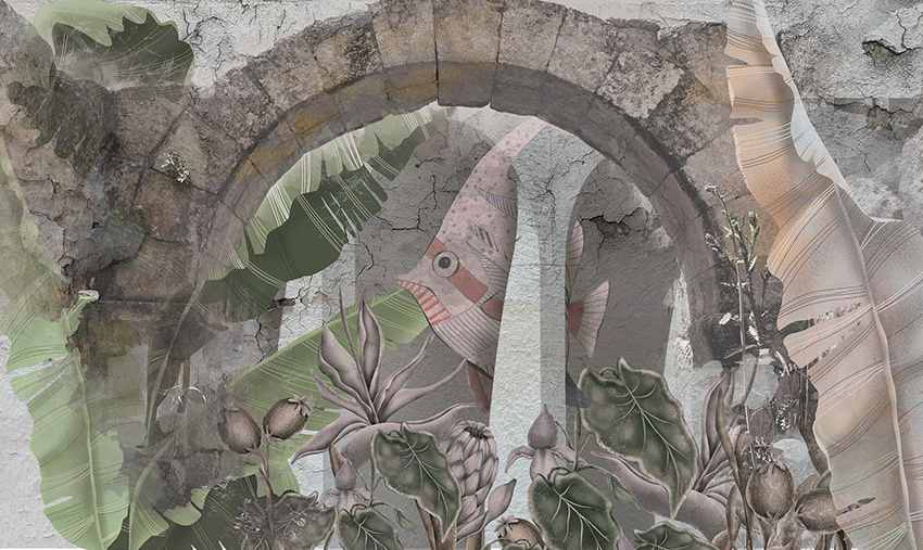 rovine marine carta da parati