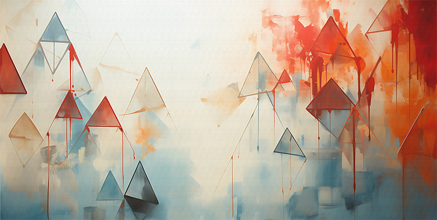 triangoli vernice carta da parati