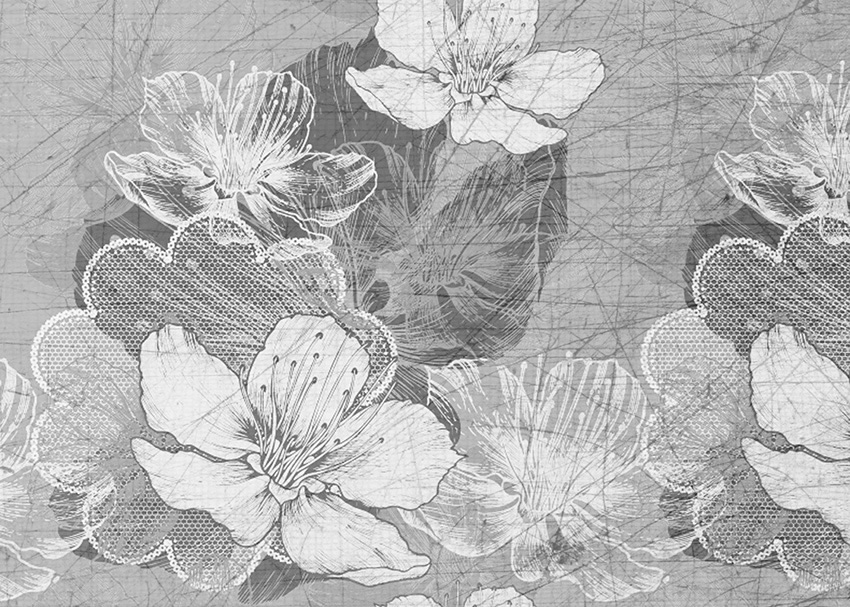 fiori e ricami carta da parati