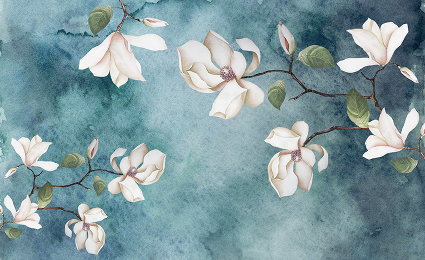 fiori petrolio carta da parati