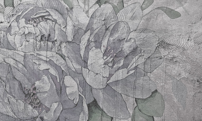 fiori su parete carta da parati