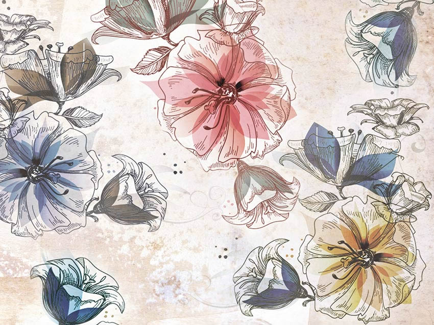 Grafica della carta da parati con motivi a fiori