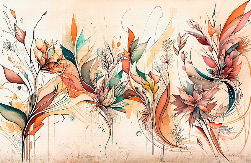 foliage moderno carta da parati