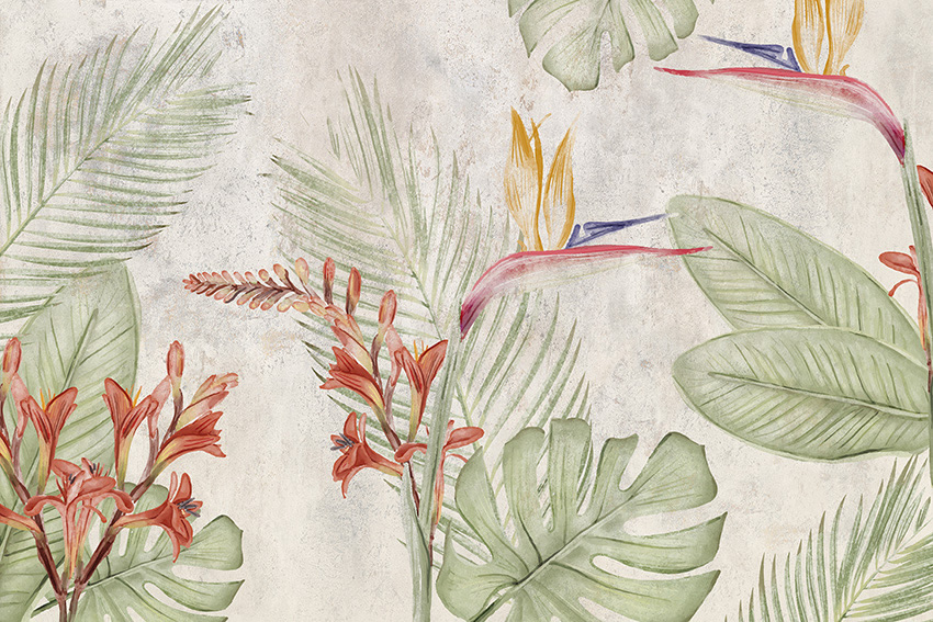 tropicale disegnato carta da parati
