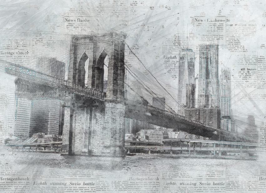 ponte nella nebbia carta da parati