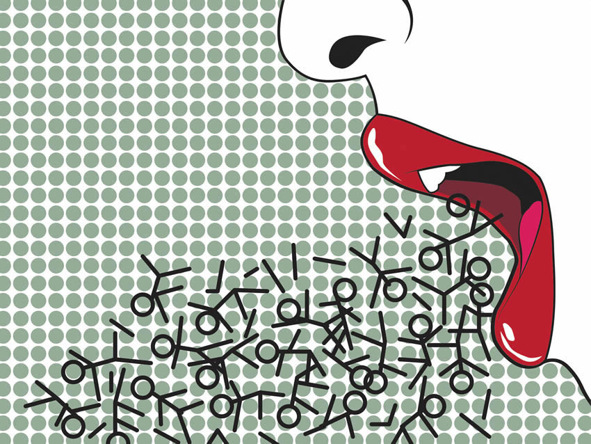 Grafica della carta da parati Bocca