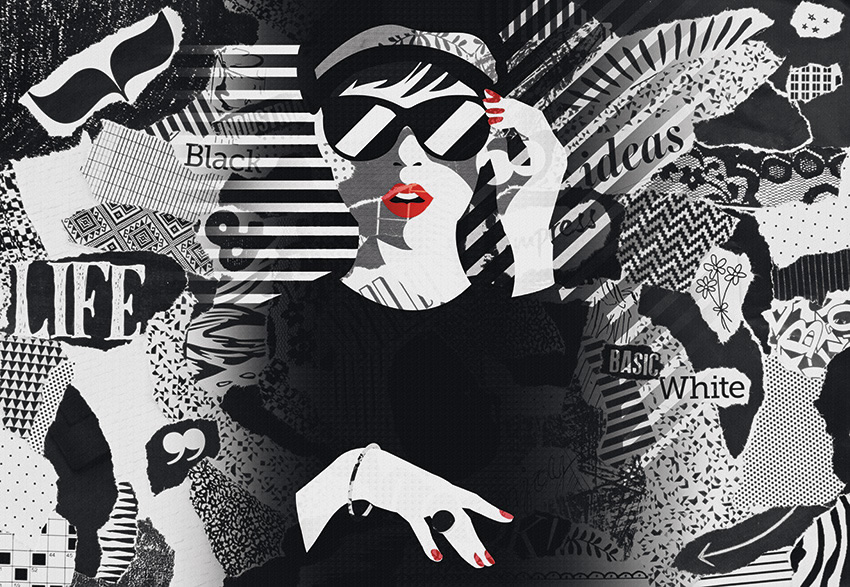 collage carta da parati