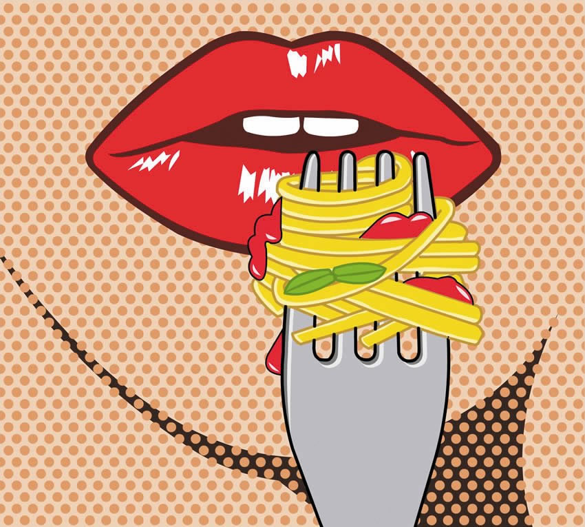 Parato Pop Art - Labbra pop art colore 1 Wallpaper in stile popart