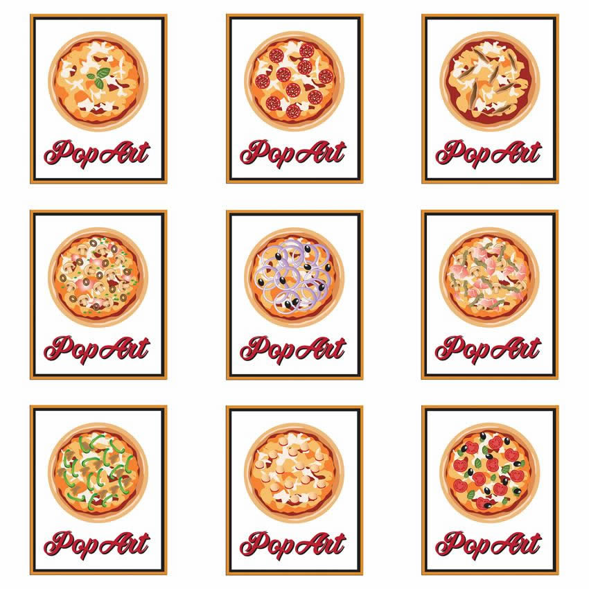 carta da parati pizza prima variante di colore bianca