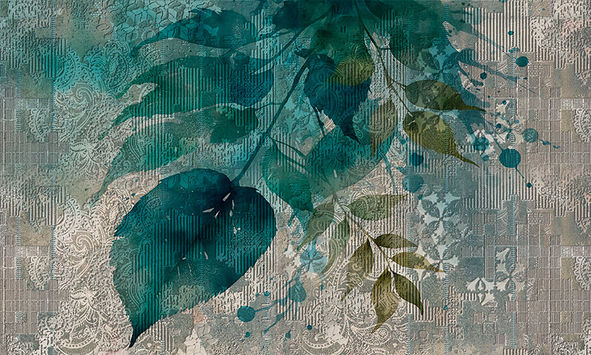 foglie tessili carta da parati