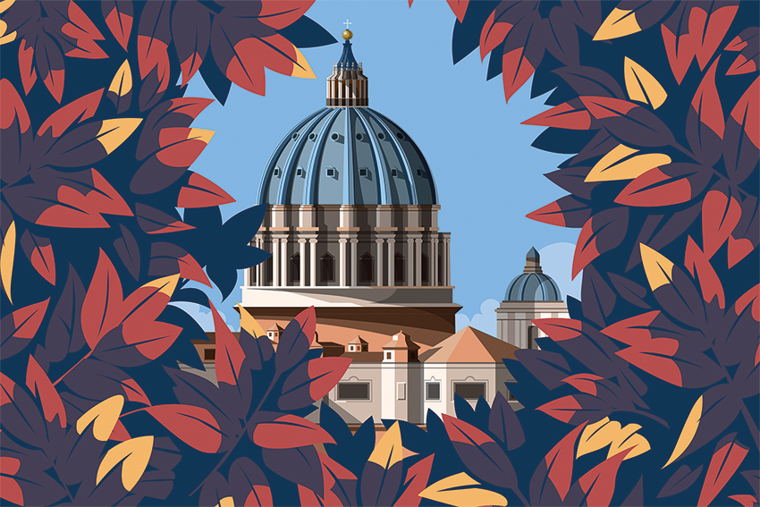 san pietro silhouette carta da parati