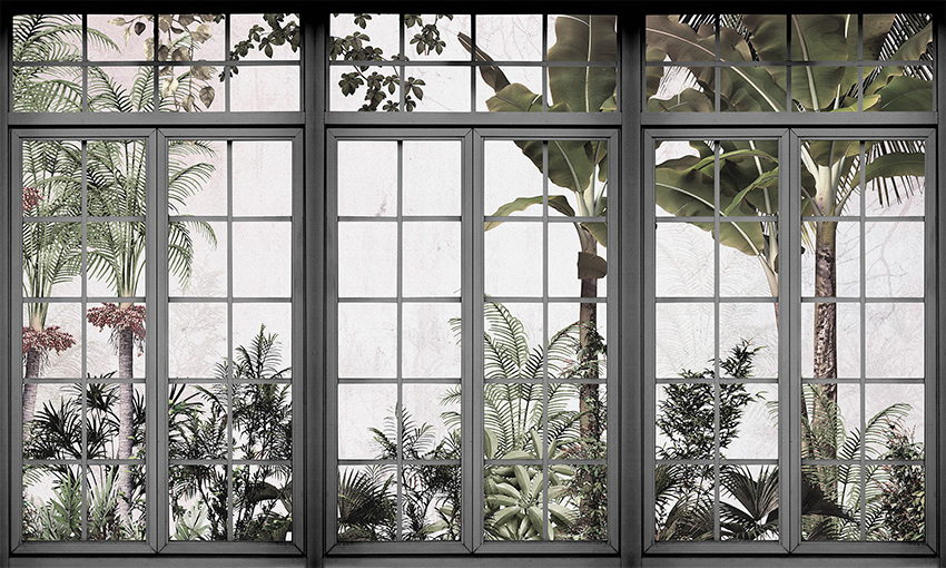 finestra sul giardino carta da parati