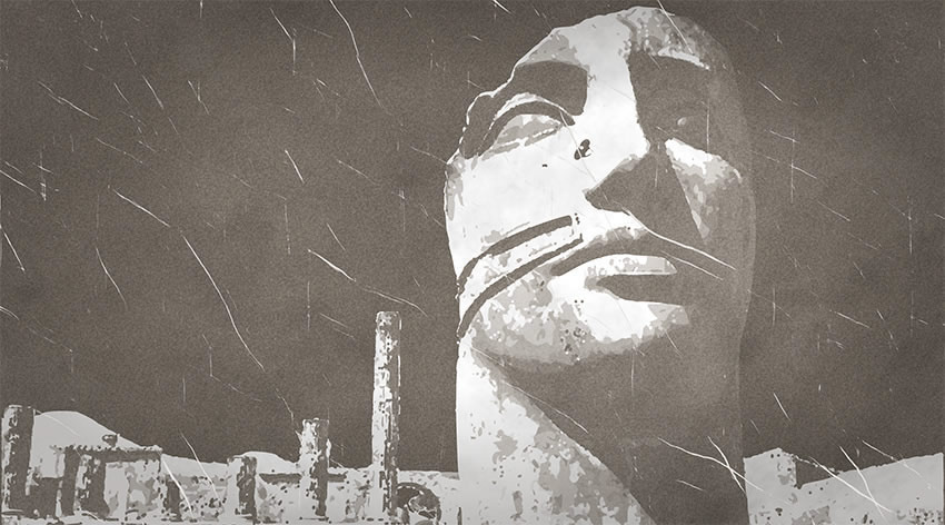 Parato Ufficio - Statua Pompei colore 1 prima variante di colore della carta da parati