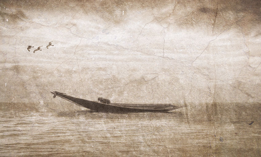 barca classica carta da parati